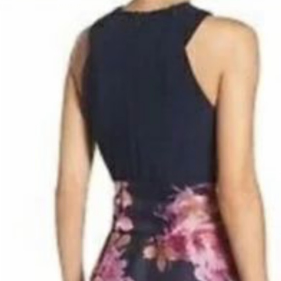 ELIZA J Navy Blue Jersey Criss-Cross Gown Size 8 - Picture 4 of 17